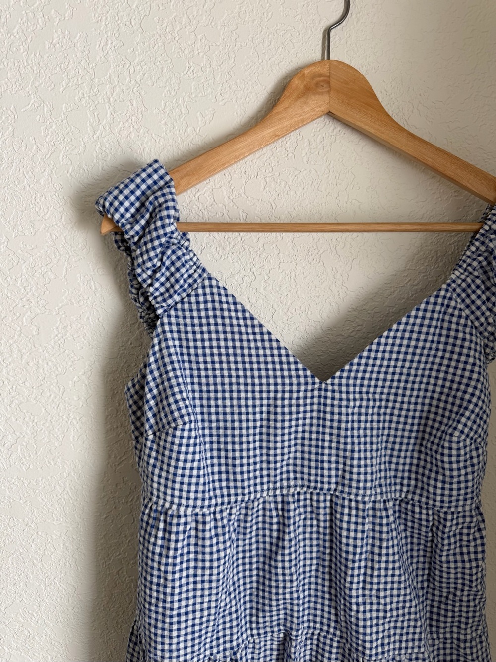 Old Navy Blue Gingham Ruffle Strap Maxi Dress - Picture 2 of 6